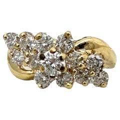 14k Cocktail Diamond Ring .80 Carat VS Yellow Gold