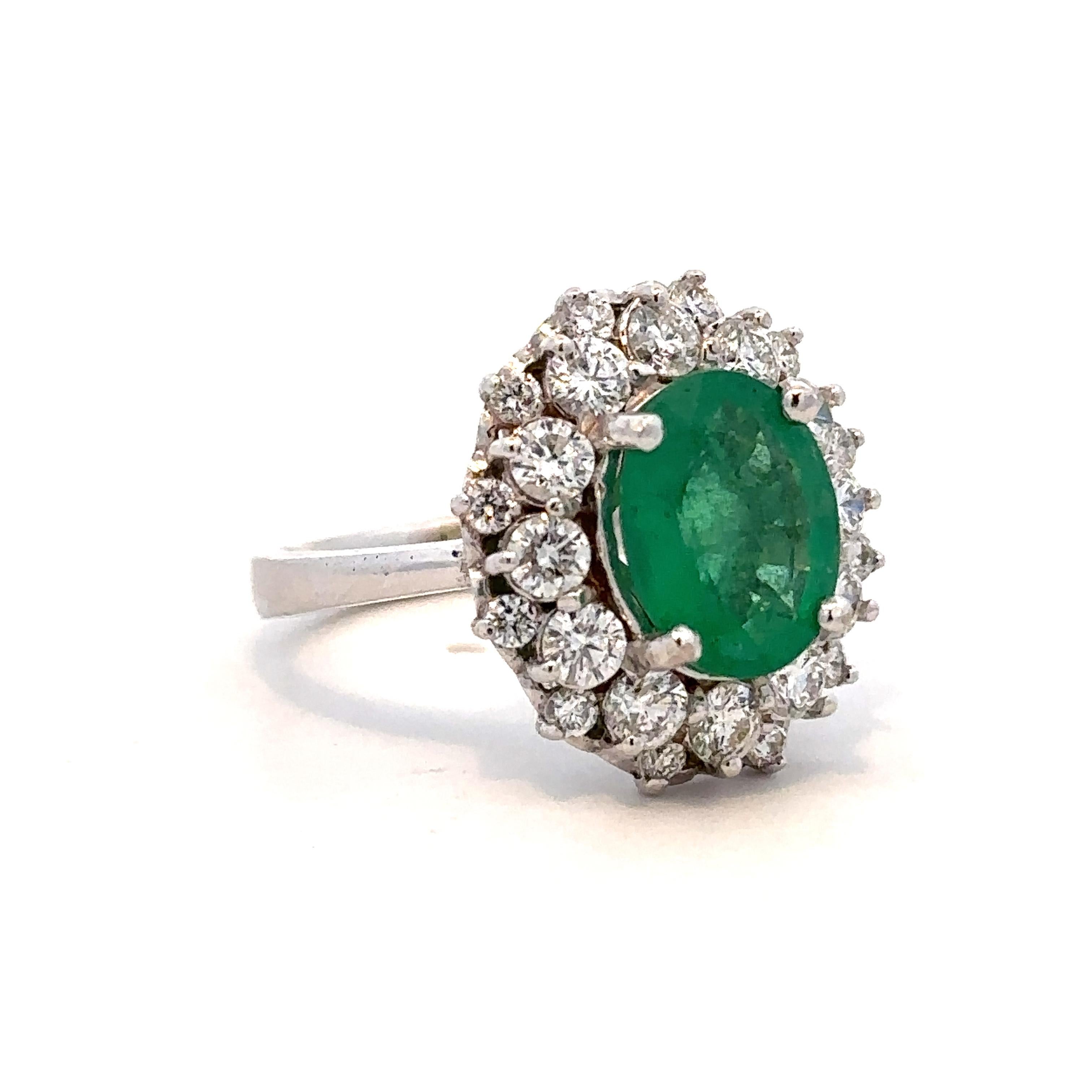14k Colombian Emerald Diamond Ring 1