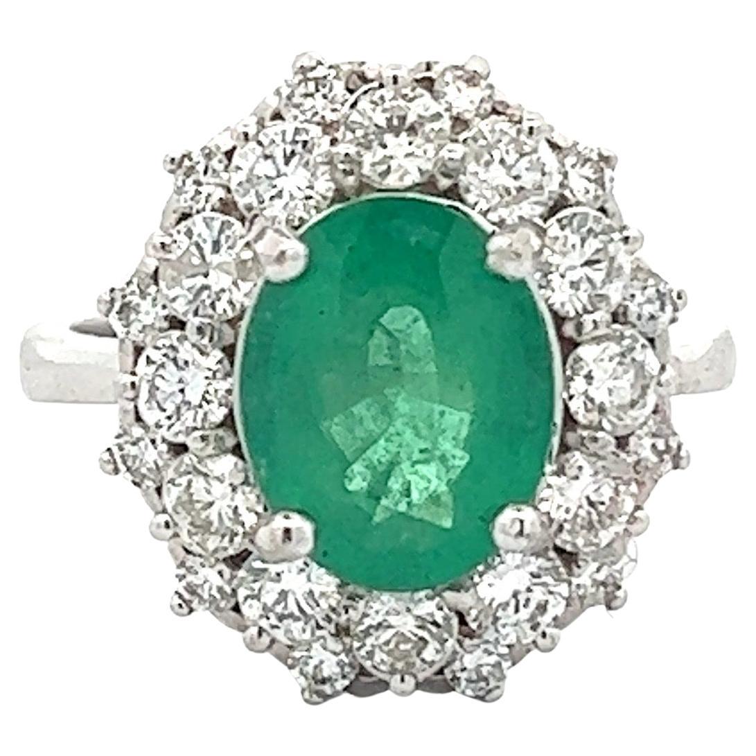 14k Colombian Emerald Diamond Ring