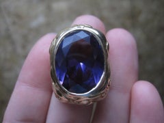 Huge 14K Color Change Alexandrite Ring Size 8 One of a Kind