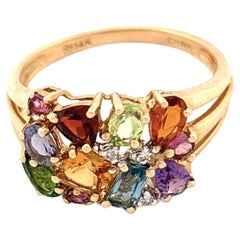 14K Colorful Multi Gemstone Ring