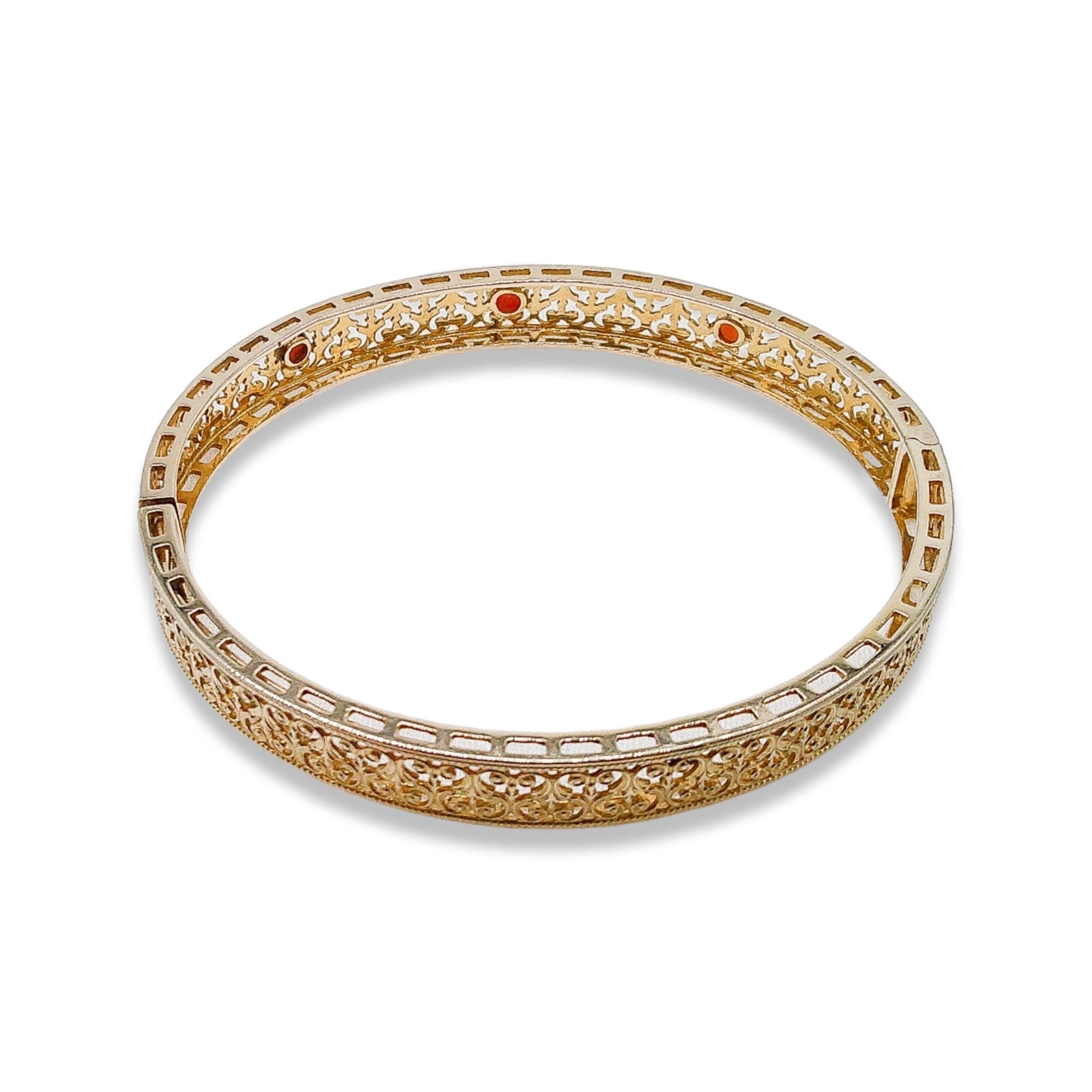 Women's 14k Contemporary Coral Bangle For Sale