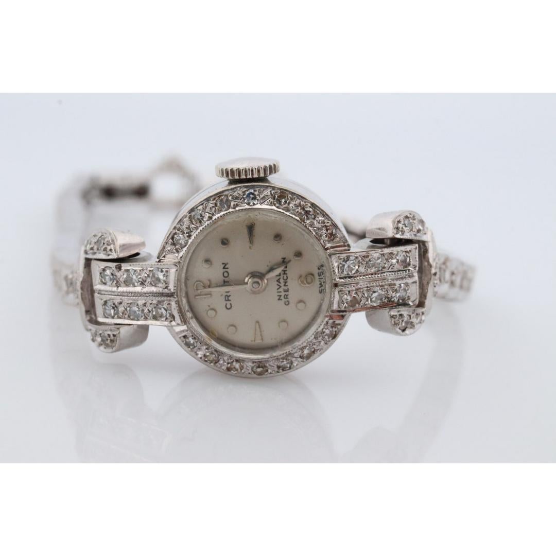 14k CROTON Nivada Grenchen LADIES Armbanduhr. 14k Handuhr mit Diamanten. Damen