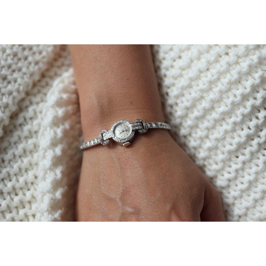 14k CROTON Nivada Grenchen LADIES Armbanduhr. 14k Handuhr mit Diamanten. 1