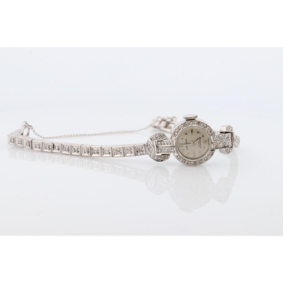 14k CROTON Nivada Grenchen LADIES Armbanduhr. 14k Handuhr mit Diamanten. 3