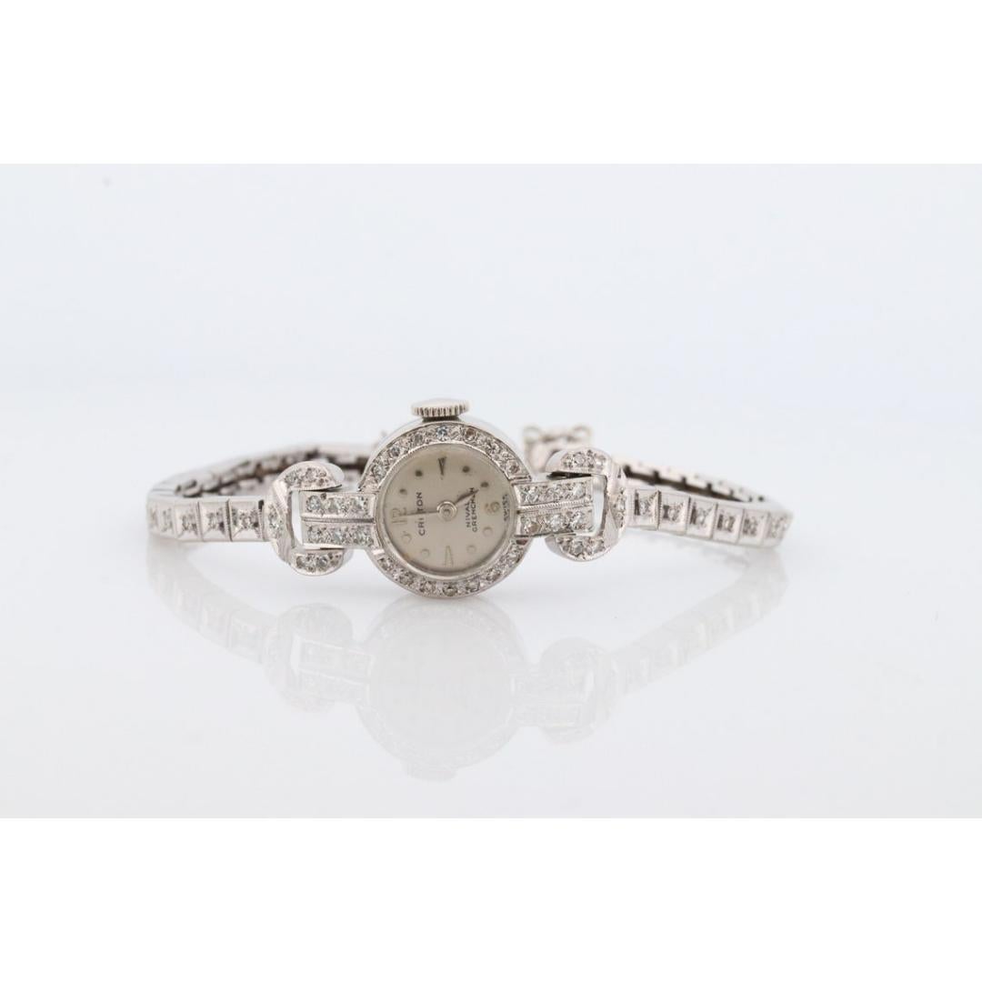 14k CROTON Nivada Grenchen LADIES Armbanduhr. 14k Handuhr mit Diamanten. 4