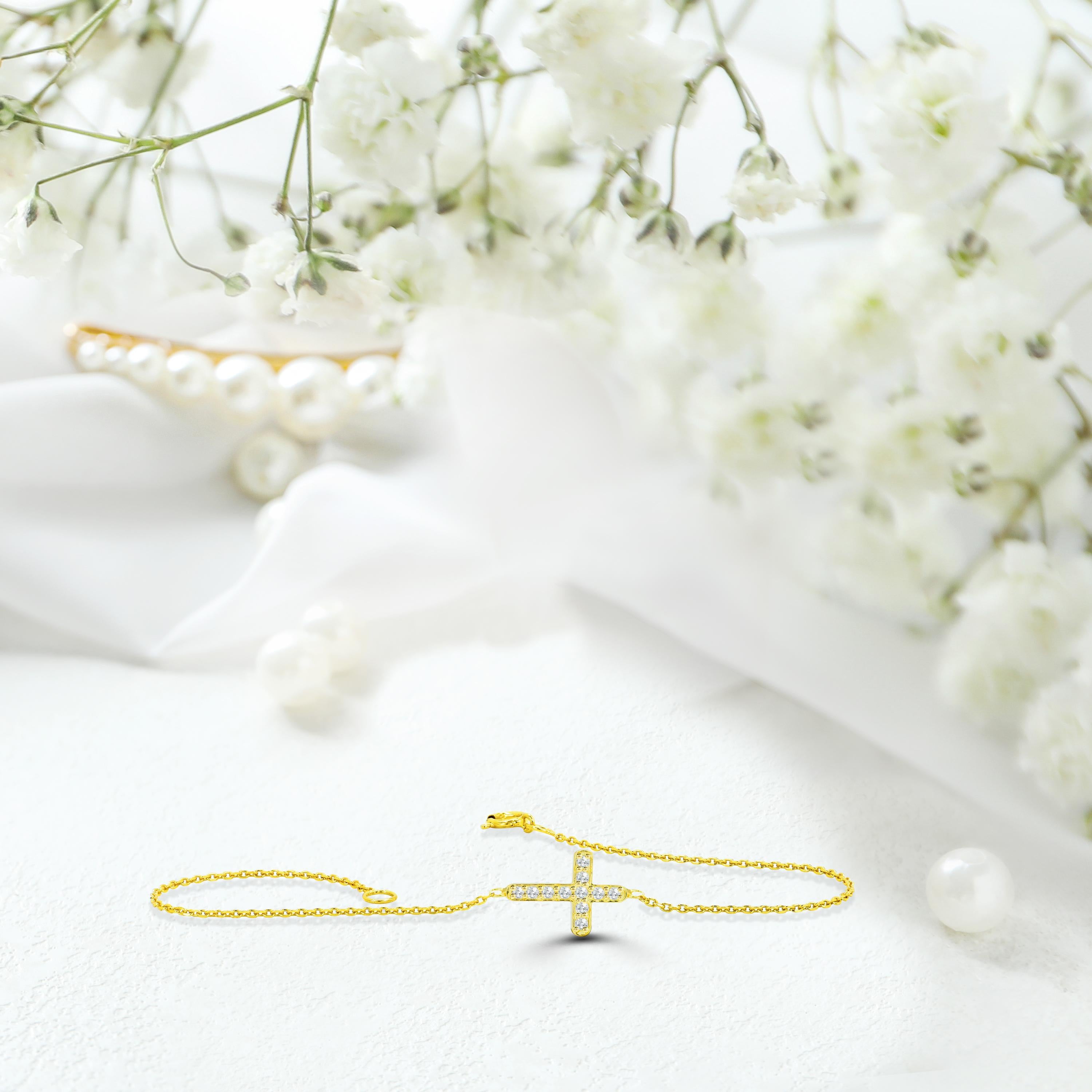 gold cross bracelet womens