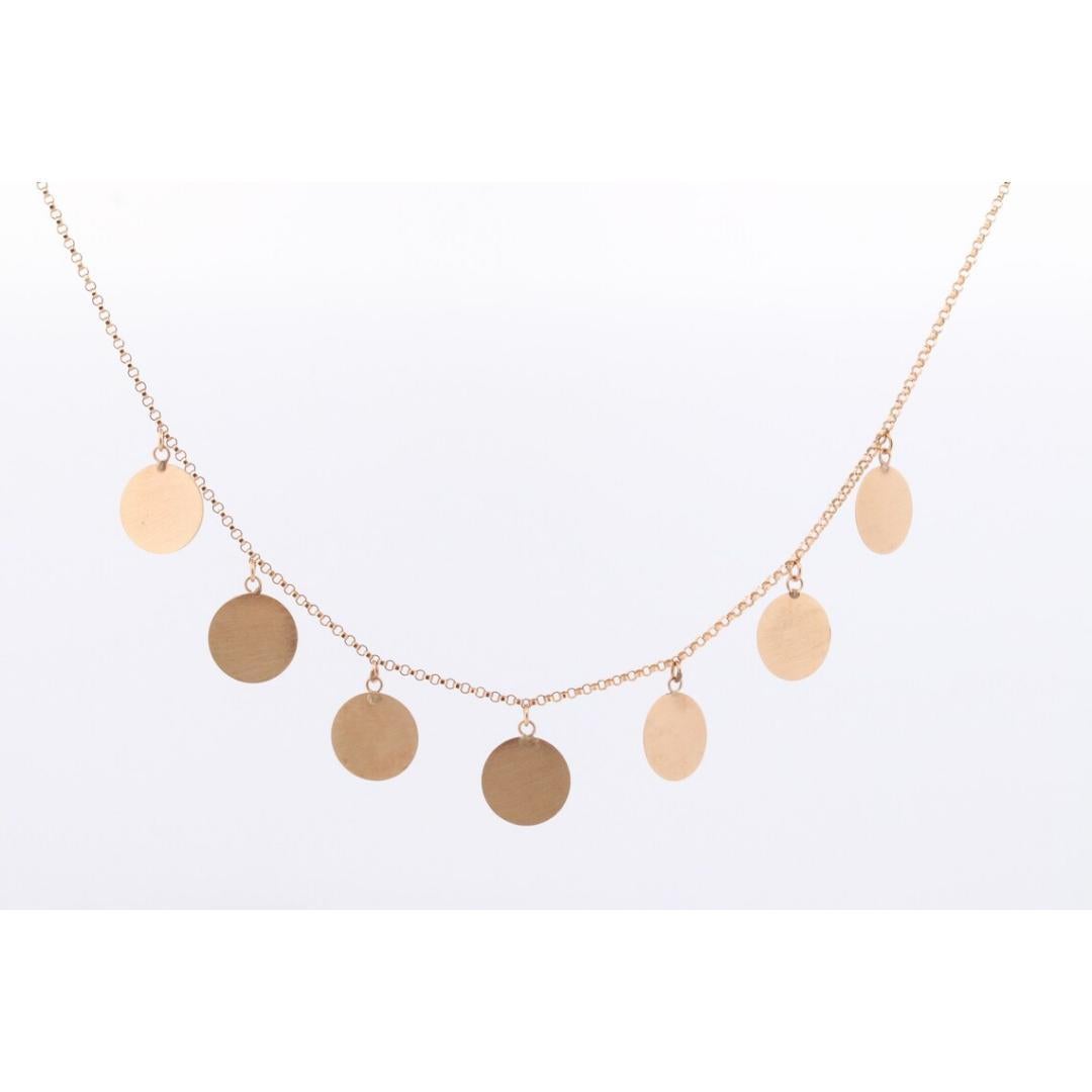Collier à breloques pendantes 14k. Collier pendentif médaillon en pièces de monnaie 14k. Ronde Bon état - En vente à Port Charlotte, FL