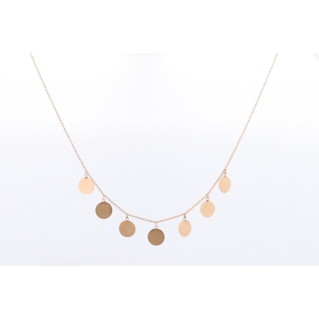 Collier à breloques pendantes 14k. Collier pendentif médaillon en pièces de monnaie 14k. Ronde en vente 3