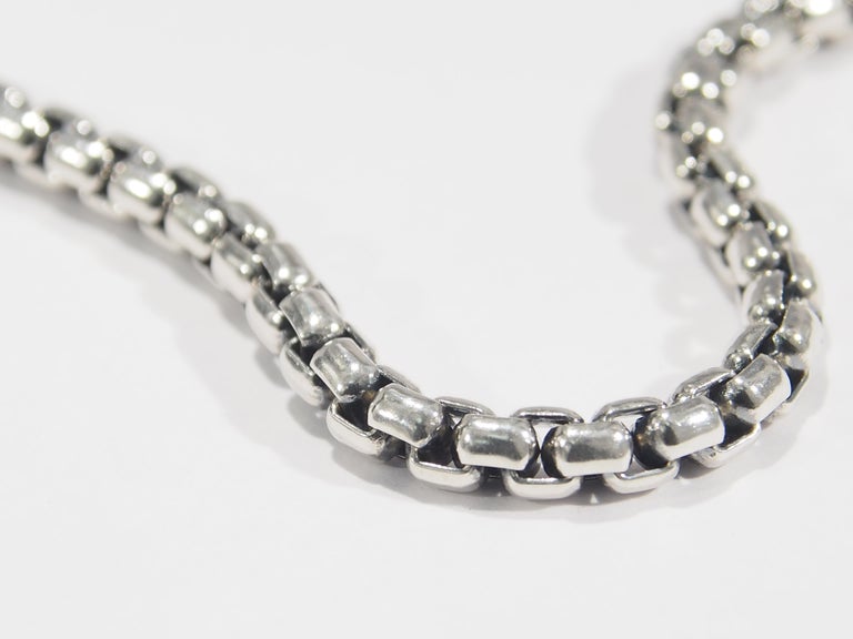 14 Karat David Yurman Box Chain Necklace Sterling Silver For Sale at