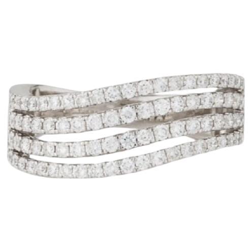  Bague à anneau avec diamants éblouissants en 14K en vente