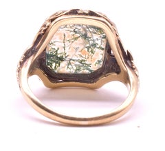 14K Dendritic Moss Agate Signet Ring, C1860