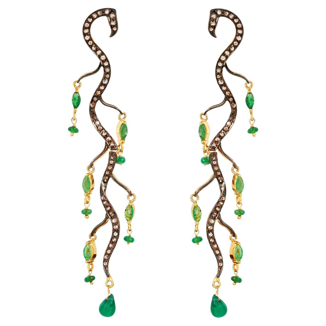 14k Diamond Studded Gemstone Ruby Dangle Earring with 2.20 Carat For