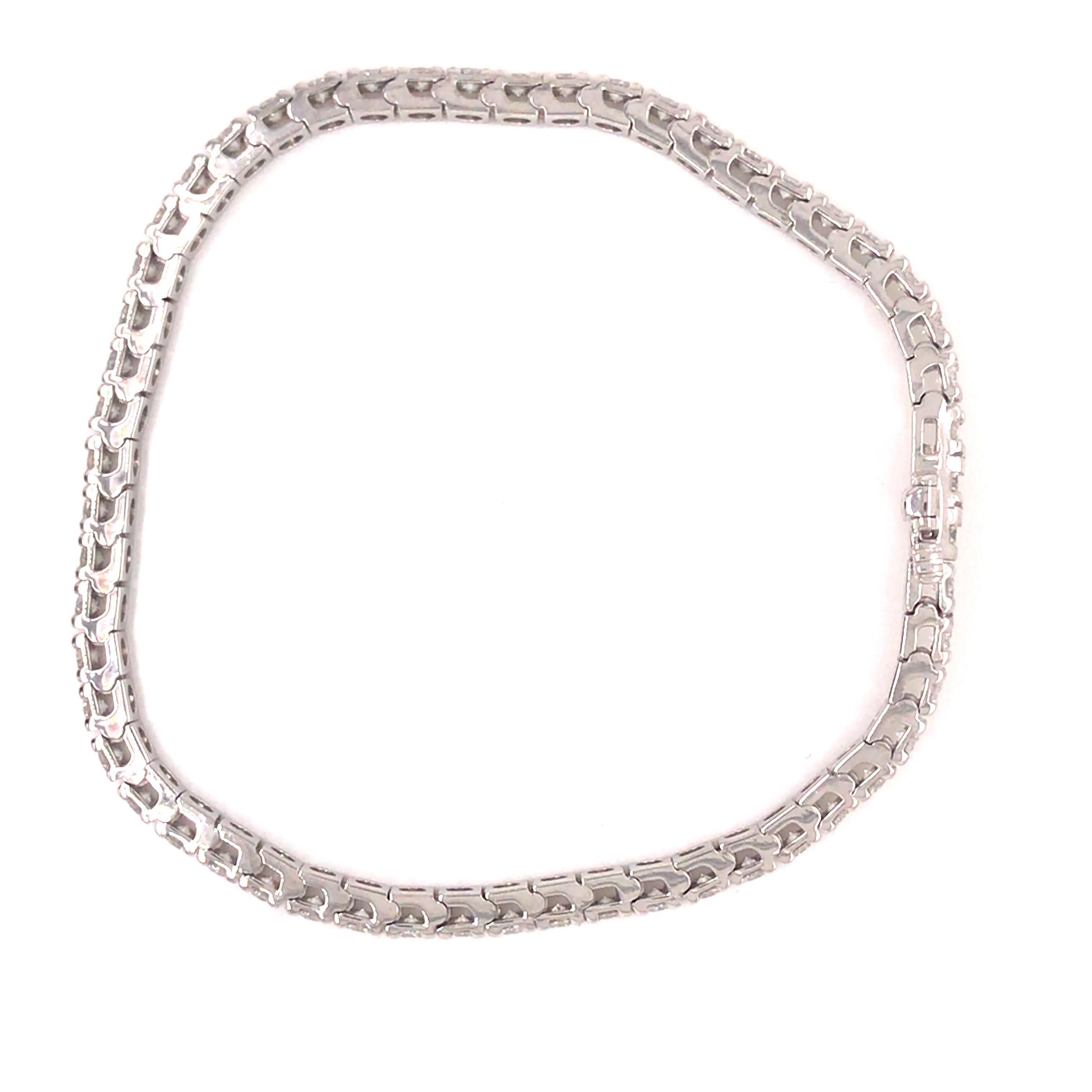 14K Diamond 3.42 Carat Tennis Bracelet White Gold 1