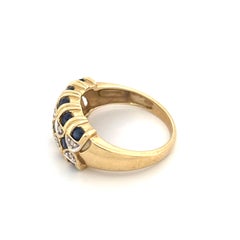 14K Diamond and Blue Sapphire Ring