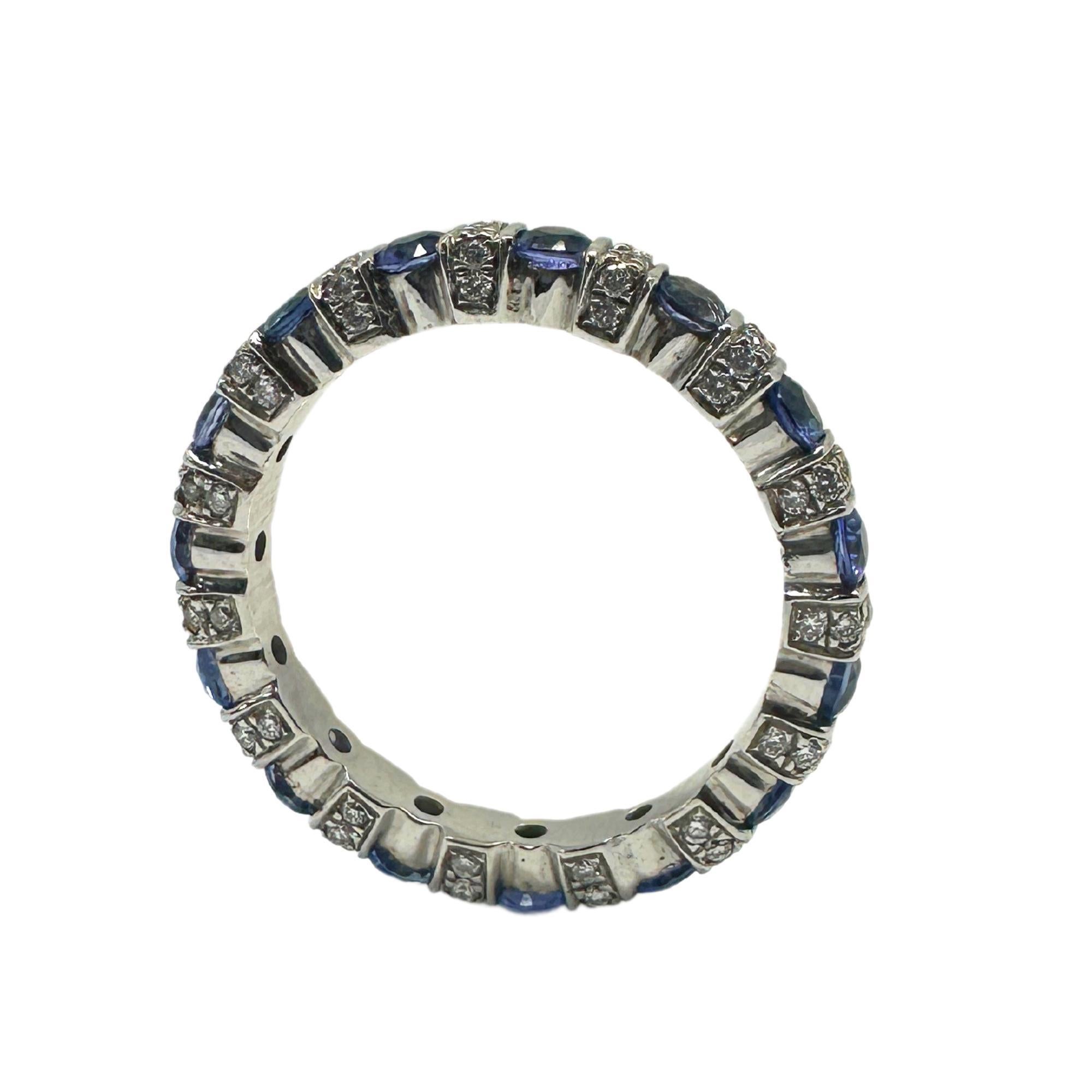 Fascia con diamanti e zaffiri 14k In condizioni buone in vendita a New York, NY