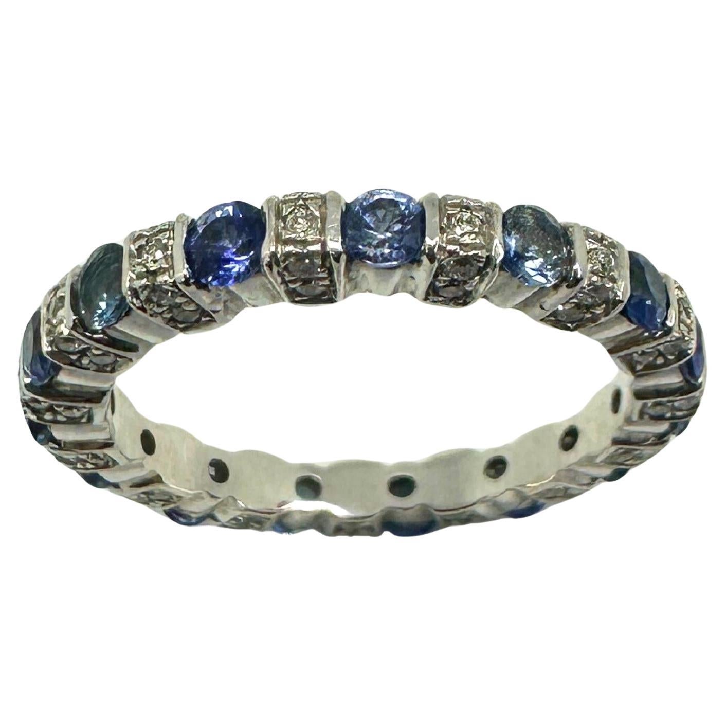 14k Diamond and Sapphire Band