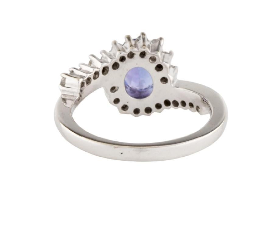 14k Diamond and Tanzanite Cocktail Ring In New Condition For Sale In New York, NY