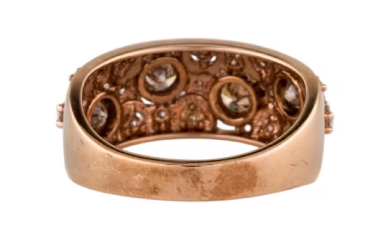This is a gorgeous diamond band ring stamped in solid 14K rose gold. The mesmerizing 19 round brilliant diamonds have an excellent look and is set on top of a timeless 14K rose gold band.

*****
Details:
►Metal: Rose Gold
►Gold Purity: 14K
►Diamond
