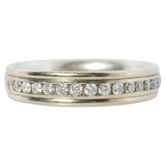14k Diamond Band. Mens or Womens UNISEX 14k Comfort Fit Band with channel set