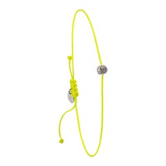 Bracciale con perline di diamanti 14k e nylon giallo neon