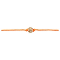14k diamond bead bracelet with orange nylon