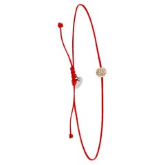 14k diamond bead bracelet with red nylon