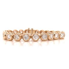 14K Diamond Bezel Tennis Bracelet Yellow Gold