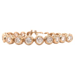 14K Diamond Bezel Tennis Bracelet Yellow Gold