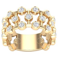 14k Diamond Bubble Bezel Ring Alliance de mariage