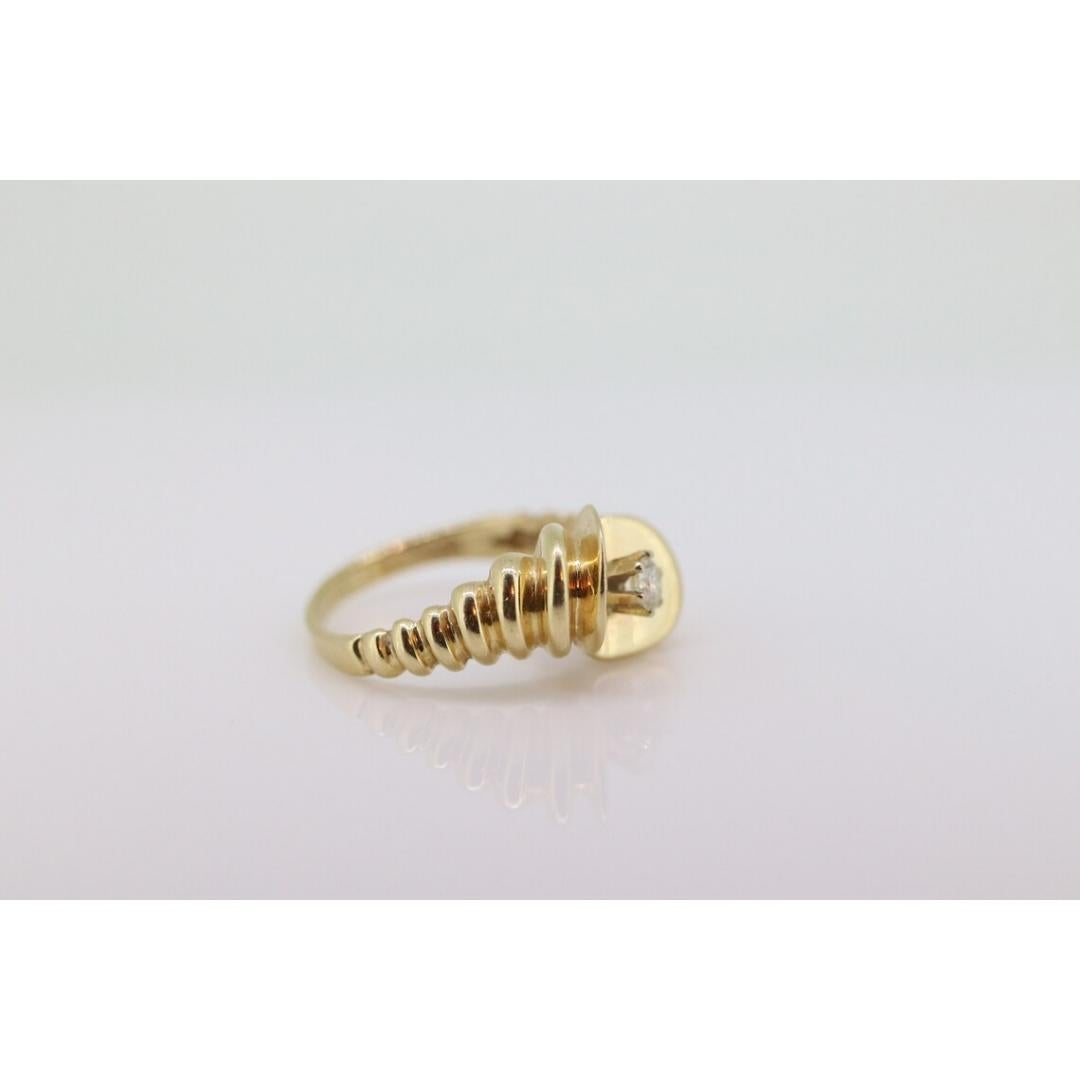 14K Diamond Bypass ring. Lobster Tail Sfogliatella Croissant Pastry Ring. Toi et For Sale 1