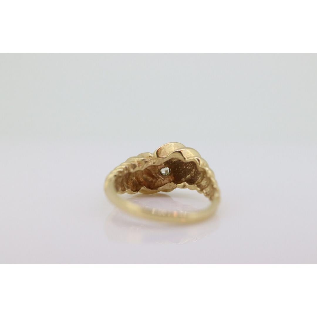 14K Diamond Bypass ring. Lobster Tail Sfogliatella Croissant Pastry Ring. Toi et For Sale 5
