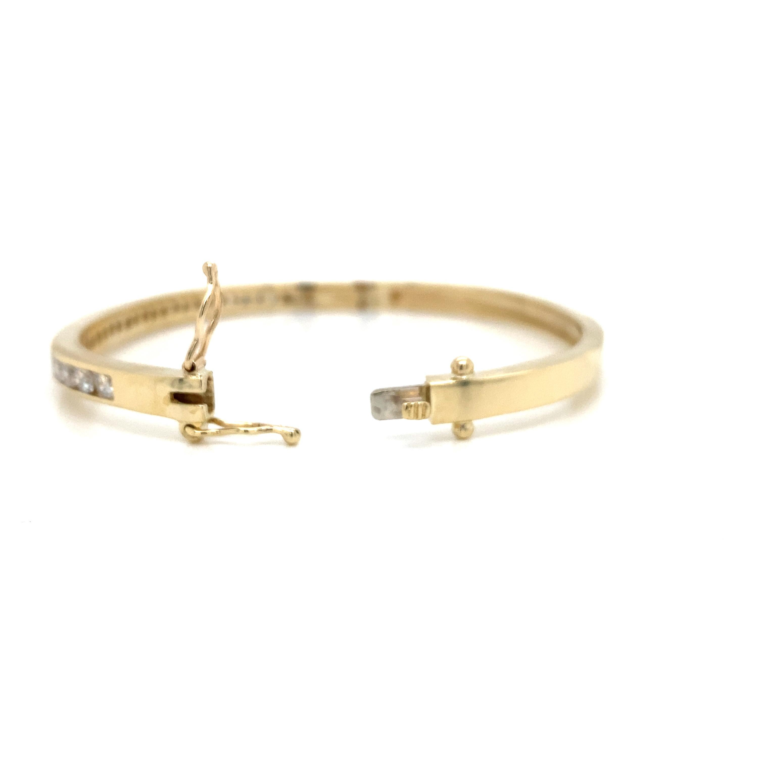 14K Diamant-Armreif aus Gelbgold mit Kanal 1