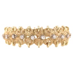 14K Diamond Circle Link Bracelet Yellow Gold