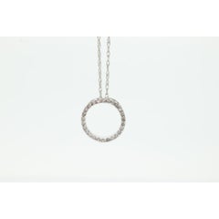 14K Diamond Circle of Life, Open Circle, Eternity Circle Diamond Pendant