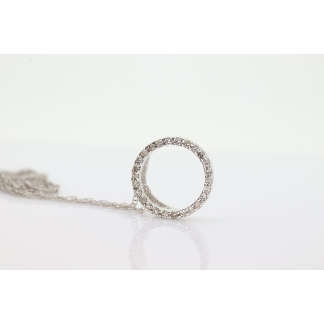 Pendentif cercle de vie, cercle ouvert, cercle d'éternité en diamant 14 carats en vente 1