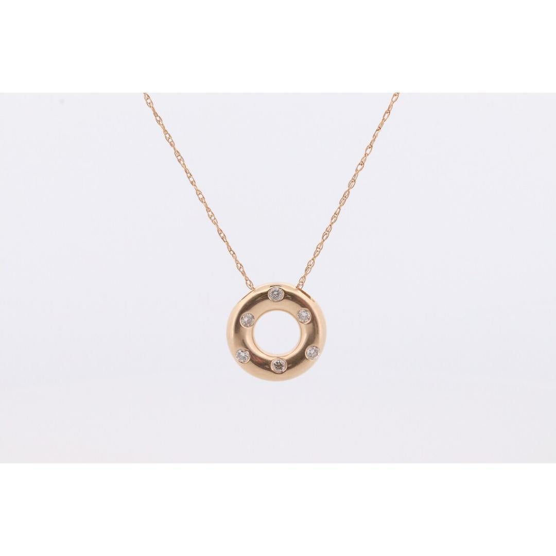 Colgante de Diamantes Círculo de la Vida, Círculo Abierto, Círculo de la Eternidad, de 14 quilates. en Bueno estado para la venta en Port Charlotte, FL