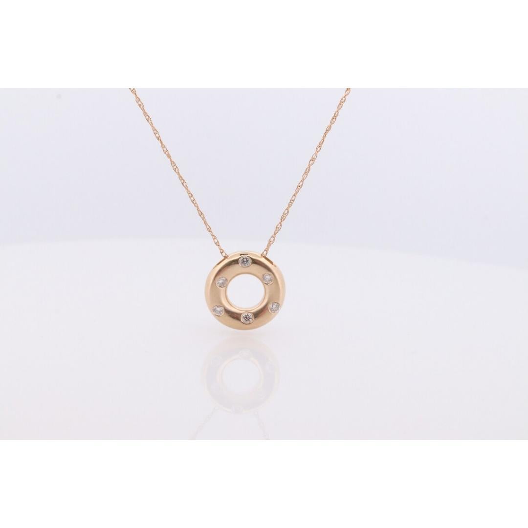 De las mujeres Colgante de Diamantes Círculo de la Vida, Círculo Abierto, Círculo de la Eternidad, de 14 quilates. en venta