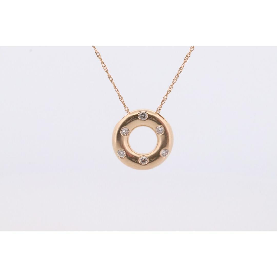 Colgante de Diamantes Círculo de la Vida, Círculo Abierto, Círculo de la Eternidad, de 14 quilates. en venta 1