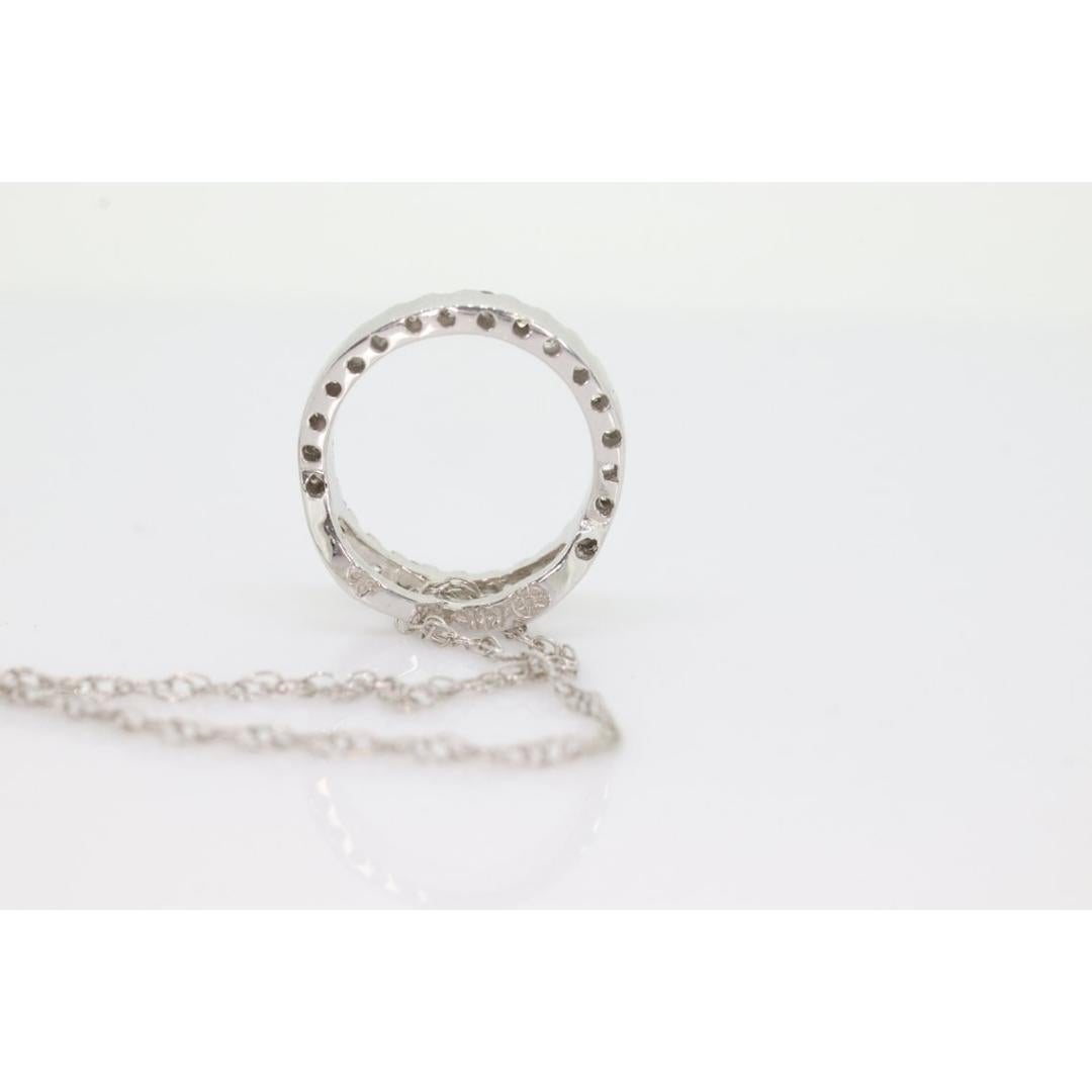 Pendentif cercle de vie, cercle ouvert, cercle d'éternité en diamant 14 carats en vente 4