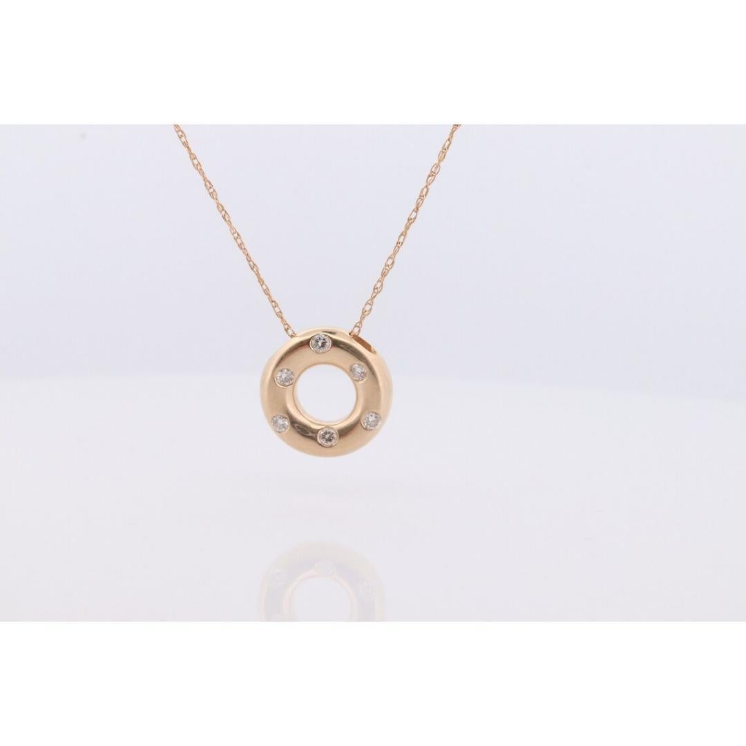Colgante de Diamantes Círculo de la Vida, Círculo Abierto, Círculo de la Eternidad, de 14 quilates. en venta 2