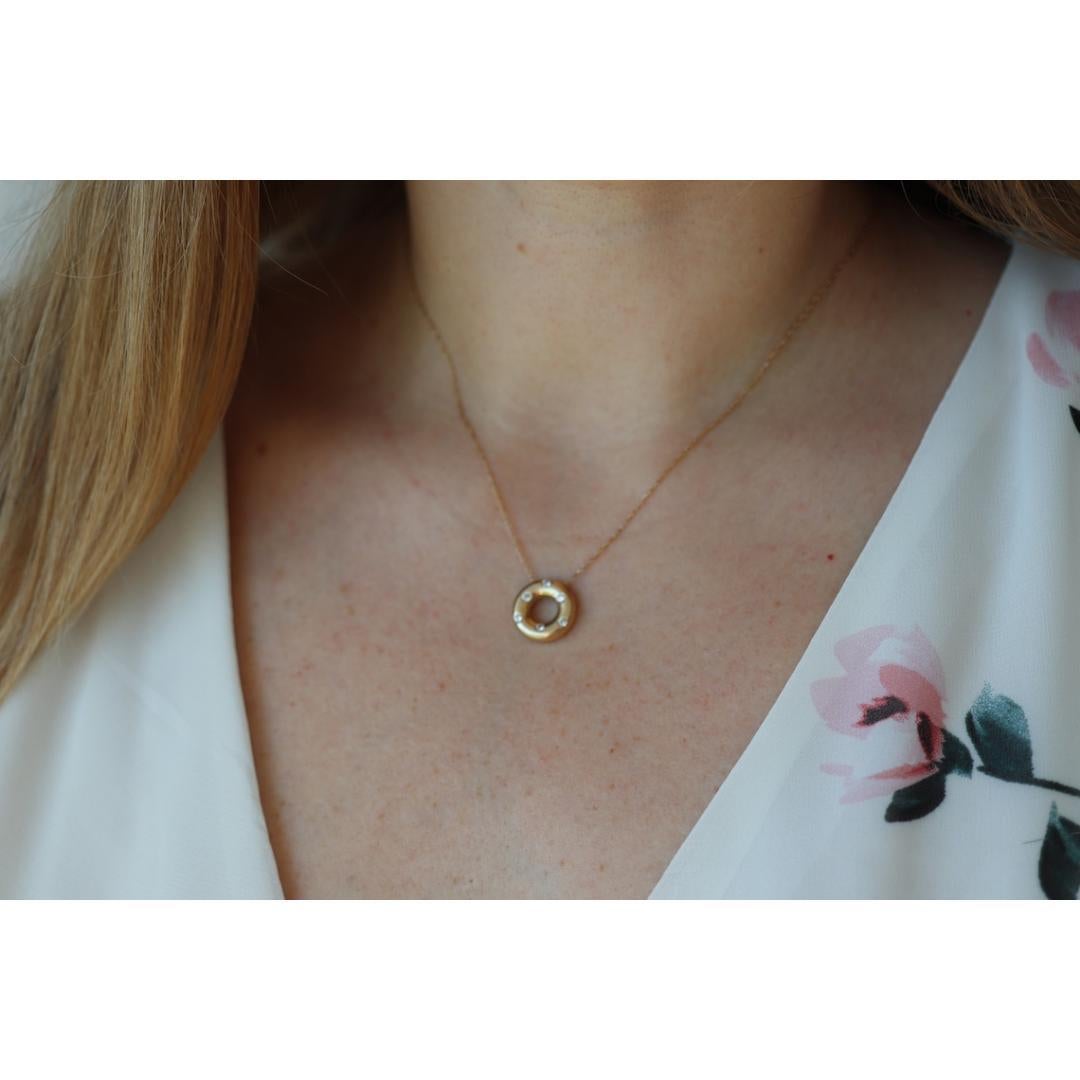 Colgante de Diamantes Círculo de la Vida, Círculo Abierto, Círculo de la Eternidad, de 14 quilates. en venta 3