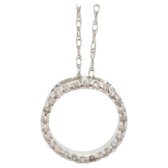Pendentif cercle de vie, cercle ouvert, cercle d'éternité en diamant 14 carats