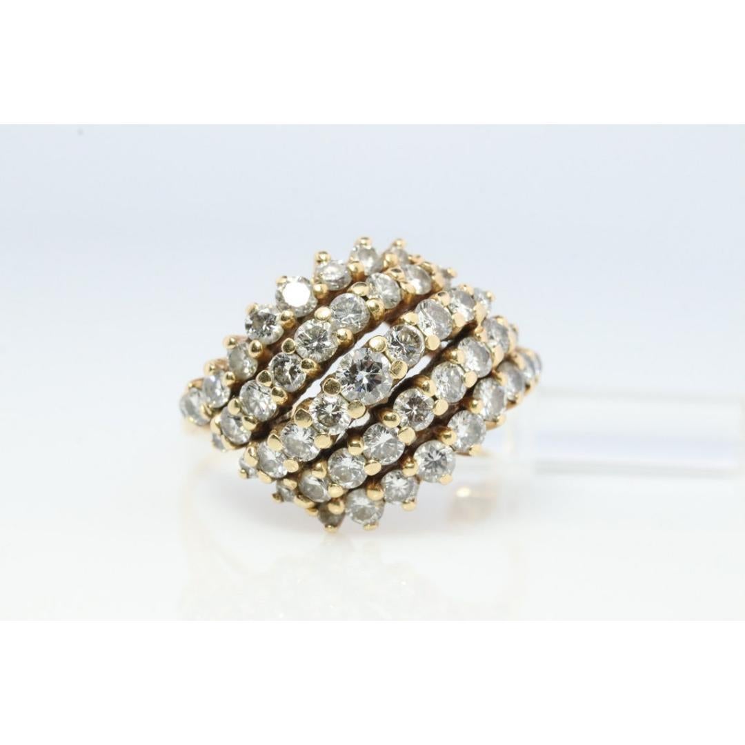 14k Diamant Cluster Bombe Dome Ring. Contemporary Diamond cluster dome cocktail im Angebot 2