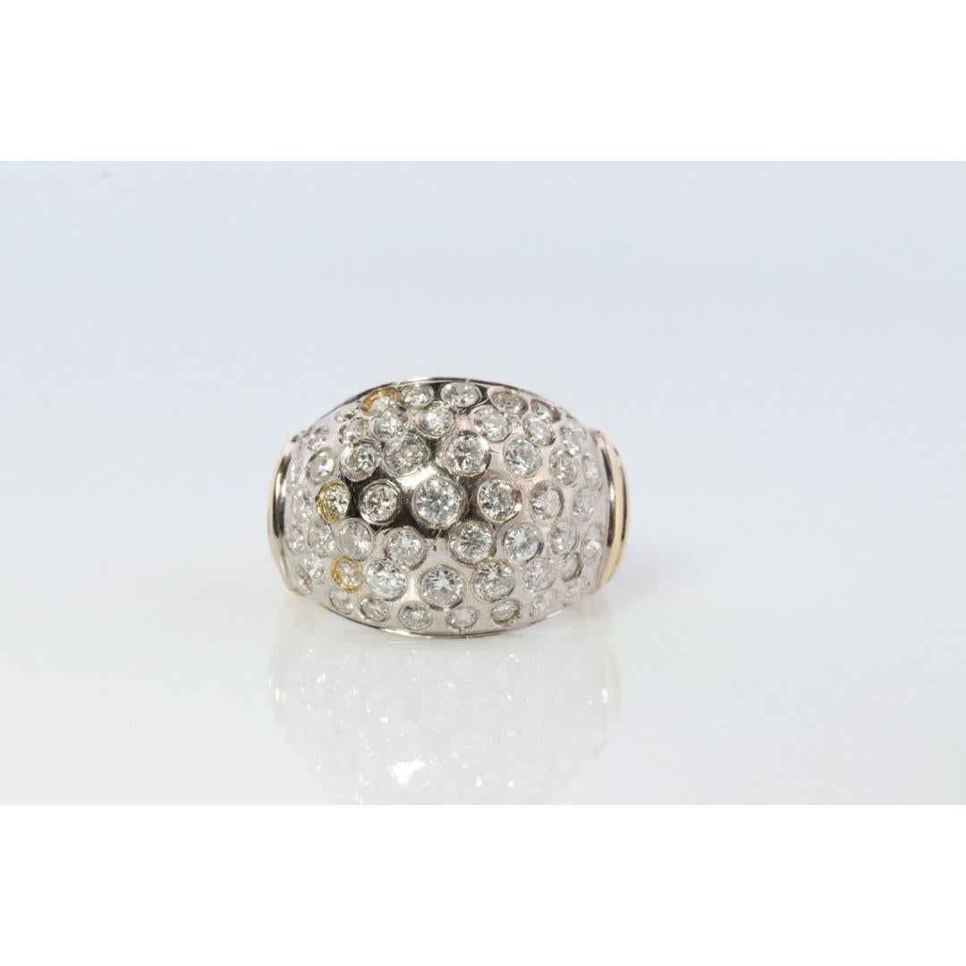 14k Diamond Cluster Bombe Dome Ring. Contemporary Diamond cluster dome cocktail 3