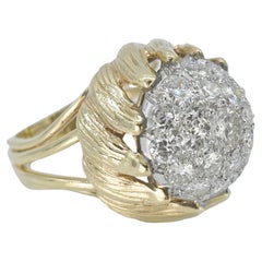 Vintage 14k Diamond Cluster Ring, 2.0cttw