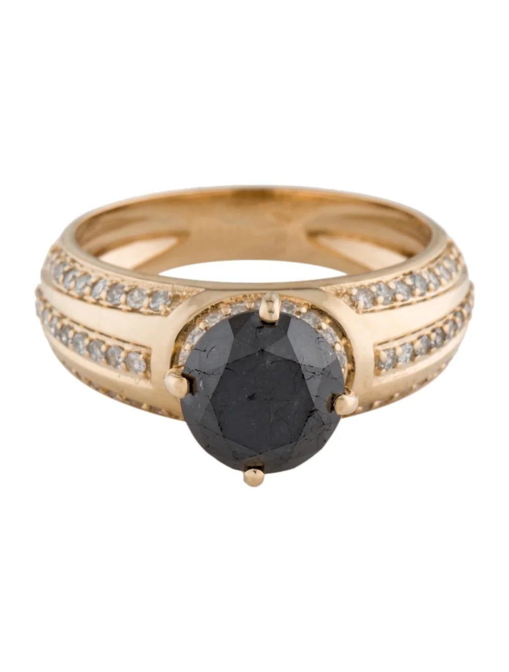 Round Cut 14K Diamond Cocktail Ring 2.69ctw - Size 6.75 - Statement Jewelry, Luxury Piece For Sale