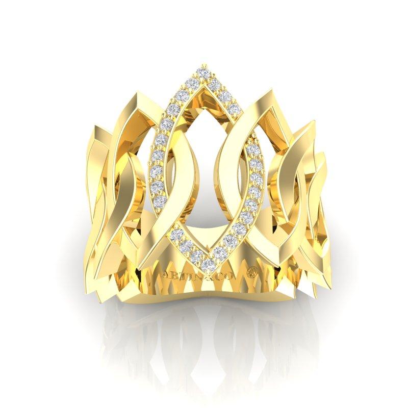 Women's 14K Diamond Cuff Ring For Sale