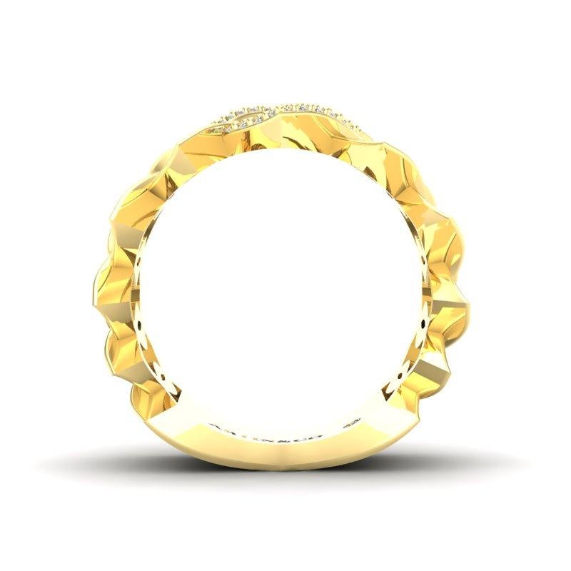 14K Diamond Cuff Ring For Sale 1