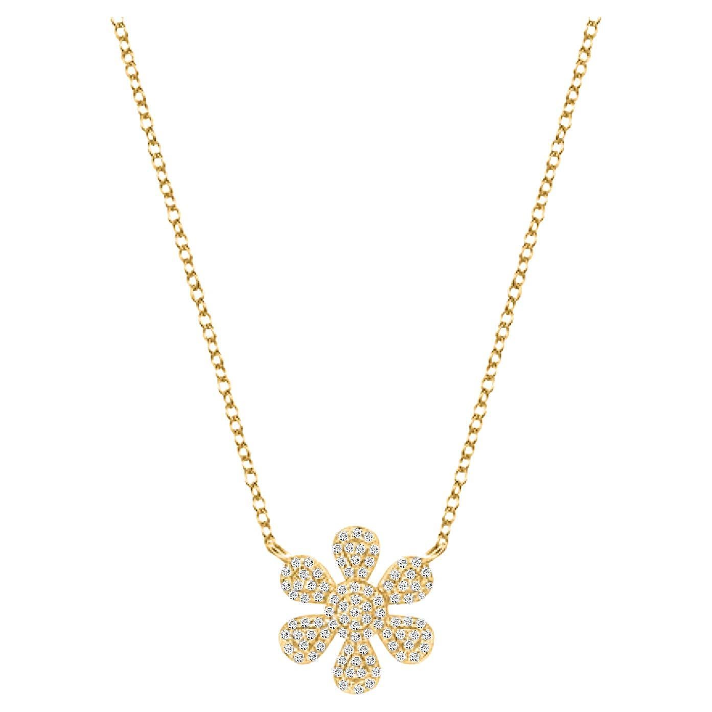 Lainey's Diamond Flower Necklace For Sale